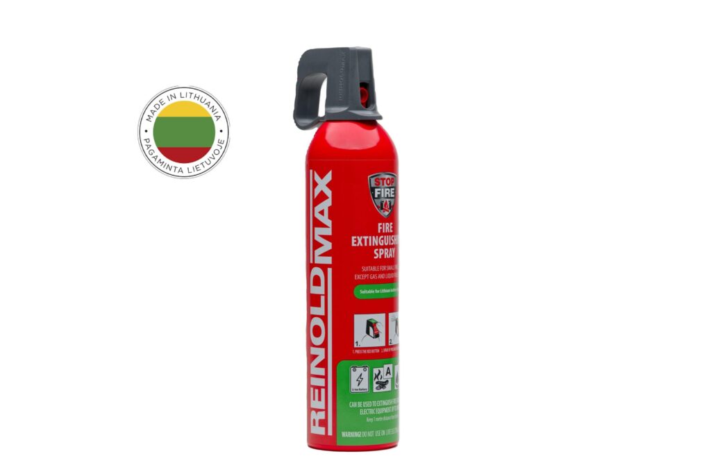 REINOLDMAX aerozolinė gesinimo priemonė ličio baterijų gaisrams 750 ml