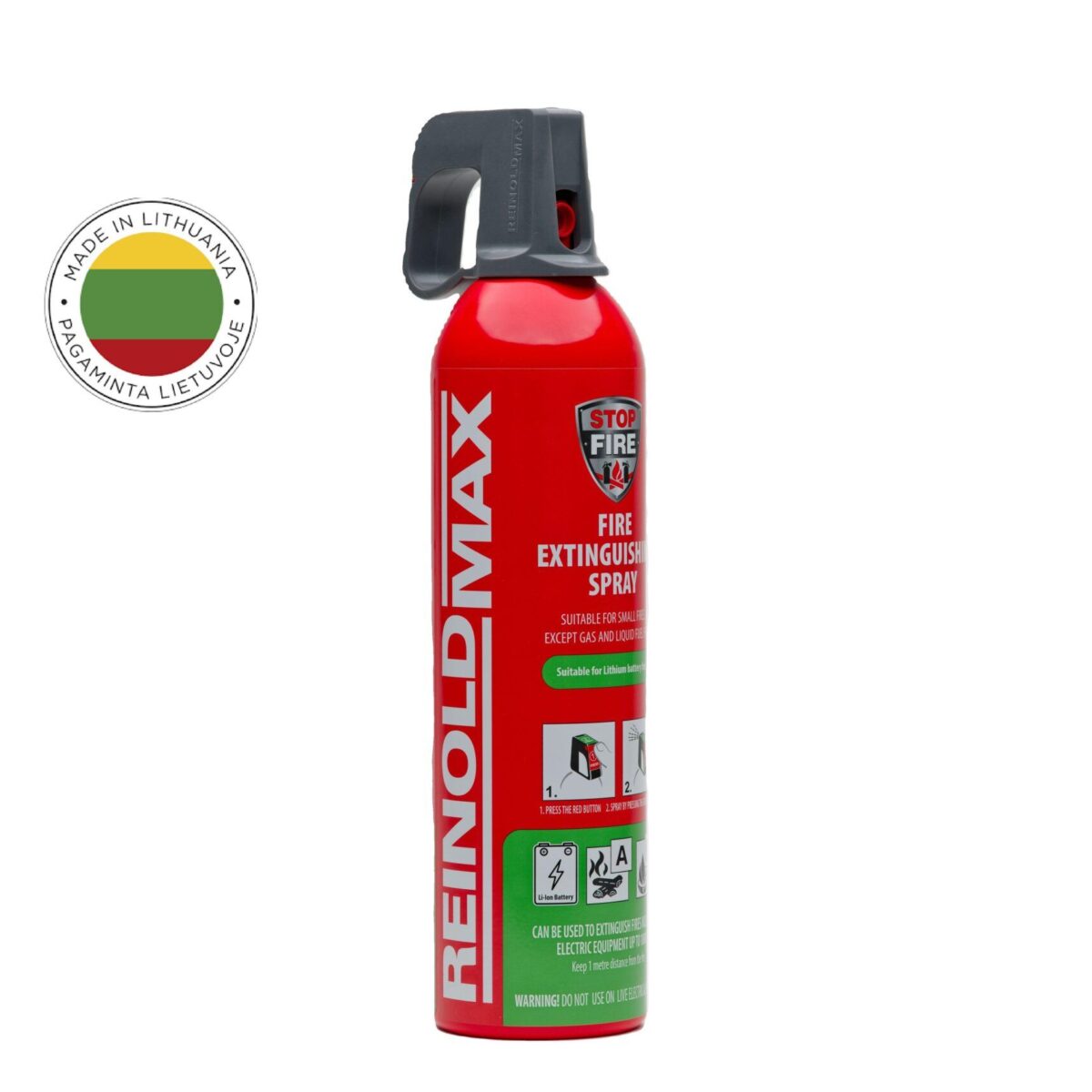 REINOLDMAX aerozolinė gesinimo priemonė ličio baterijų gaisrams 750 ml
