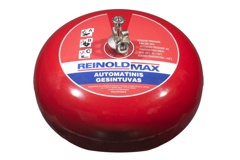 REINOLDMAX automatinis pakabinamas miltelinis gesintuvas 6 kg