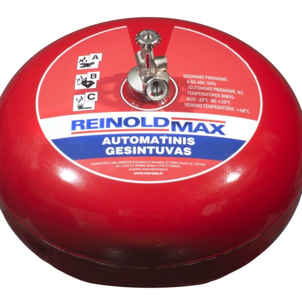 REINOLDMAX automatinis pakabinamas miltelinis gesintuvas 6 kg