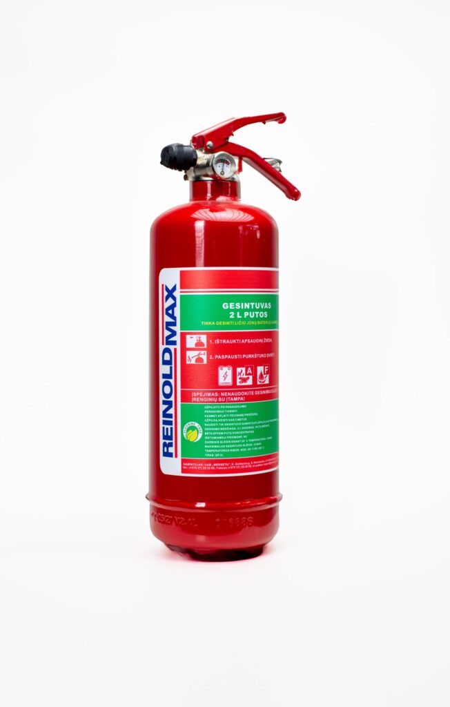 REINOLDMAX vandens putų gesintuvas ličio baterijų gaisrams 2 l (-20ºC)